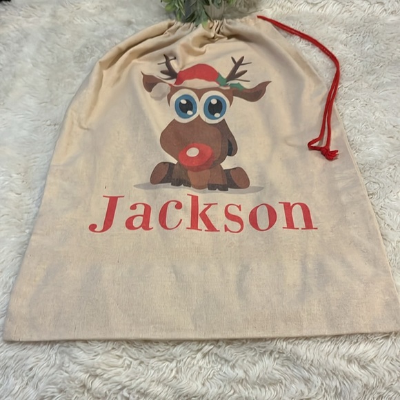 Jackson Rudolf Canvas Large Drawstring Overnight Gift Bag Pouch Like New - Picture 2 of 5
